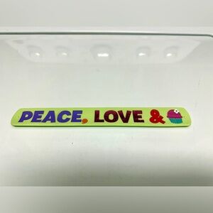 Peace, Love & Cupcake Kids Slap Bracelet